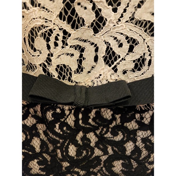 Tadashi Shoji beige and black lace dress 12 - Picture 3 of 6